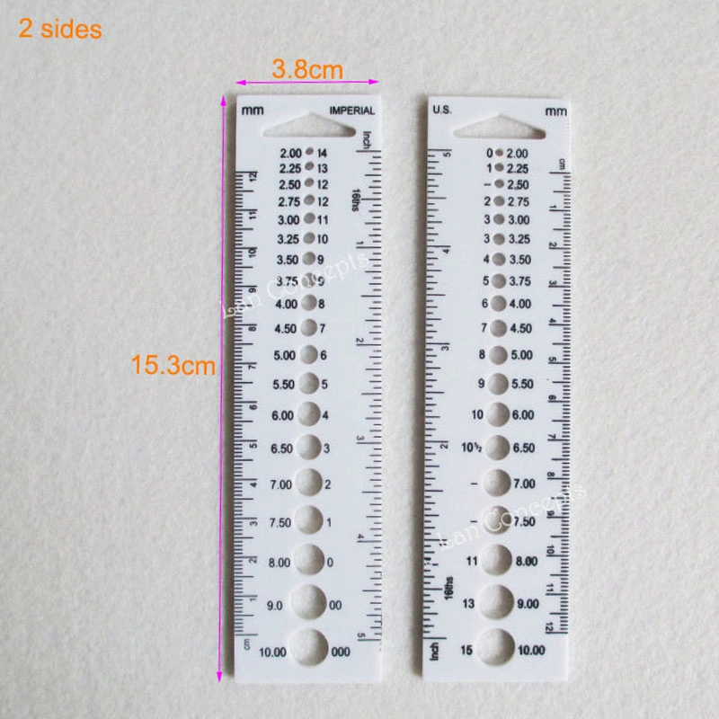 Plastic Knitting Needle Gauge Inch Cm mm Ruler Tool All in One Knitting Accessories